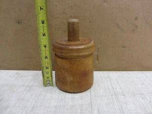 VTG ANTIQUE AMERICANA WOOD BUTTER MOLD STAMP FERN FLOWER DESIGN WOODEN PRESS - Picture 1 of 10
