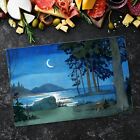 Big Glass Chopping Board Worktop Saver Oil Painting Forest Sea Night 80x52 cm
