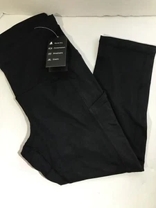 THE GYM PEOPLE dicke High Waist Yogahose mit Taschen, Z-Caprihose schwarz, Größe M - Bild 1 von 3