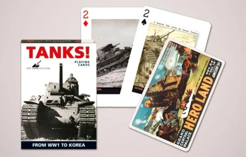 ¡Tanques! Tarjetas de juego (Mark I, M46, T34, Tiger, Primera Guerra Mundial, Segunda Guerra Mundial, Corea) de Piatnik Foto 1 de 1