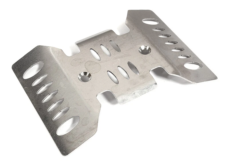 Realistic Stainless Steel Center Skid Plate for Axial SCX10 III Crawler - Silver - Image 1 of 1