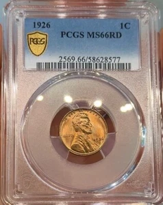 1926 Superb Gem BU Lincoln Cent ~ PCGS MS66RD ~ TrueView - Picture 1 of 4