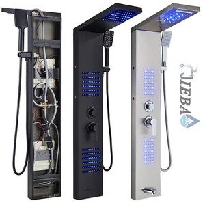 Edelstahl Duschpaneel LED Duschsäule set Regendusche Massage Duscharmatur system - Bild 1 von 57