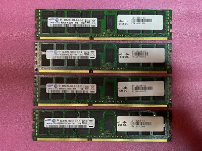 32GB (4x 8GB)* Samsung M393B1K70CH0-YH9 8GB PC3L-10600R DDR3-1333MHz ECC REG RAM - Image 1 of 4
