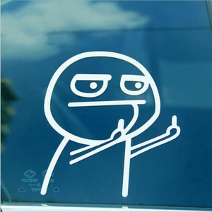 Funny Two Middle Finger Vinyl Car Sticker Bumper Window Decal White Waterproof - Picture 1 of 7