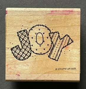 JOY Grasa Edredón Letras Temporada de Vacaciones Navidad Palabra Frase Madera Goma Sello - Imagen 1 de 4