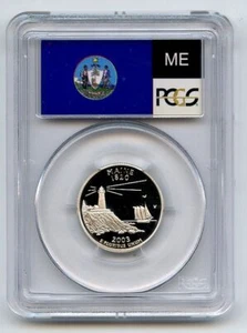 2003 S 25C Silver Maine Quarter PCGS PR70DCAM - Picture 1 of 2