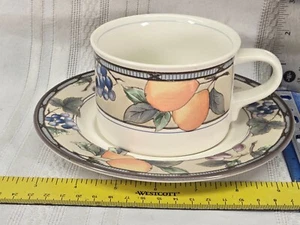 MIKASA INTAGLIO GARDEN HARVEST Jumbo Cup Saucer 7 3/8" CAC29 - Picture 1 of 4