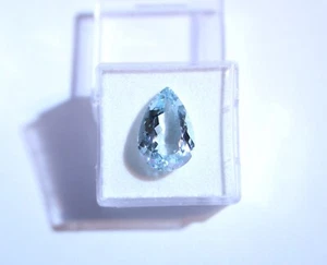 edelsteine24 Aquamarin fac. Tropfen 16x10mm Naturfarbe unbehandelt aus Brasilien - Bild 1 von 7