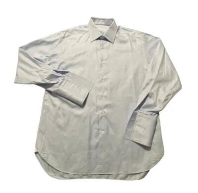 Ermenegildo Zegna Dress Shirt Mens 17/43 Light Blue Twill French Cuff MINT $475 - Image 1 of 4