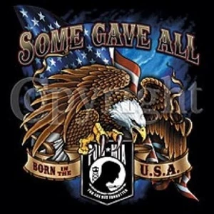 POW MIA SOME GAVE ALL T SHIRT BIKER BACK/FRONT GRAPHIC - Picture 1 of 2