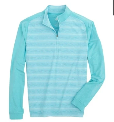 Johnnie-O Golf Pullover Bert 1/4 Zip Mens Size XL Blue Striped Polyester New - Image 1 of 4