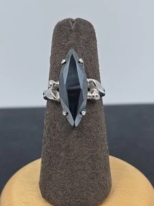 Anello in argento sterling ed ematite misura 6 - Foto 1 di 6