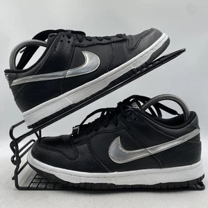 Nike Dunk Low X NBA Schwarz Silber Turnschuhe Größe UK 5,5 Damen Leder Fitness Freizeit - Bild 1 von 8