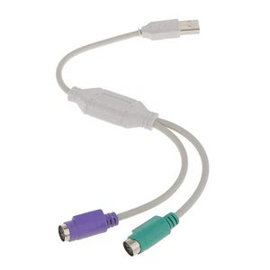 Cavo Convertitore Adattatore da USB Maschio a Doppio PS/2 Femmina per PS/2 Ta... - Foto 1 di 1