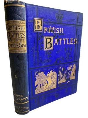 Antique Victorian Ornate Embossed Gilded Book BRITISH BATTLES ON LAND & SEA ! Foto 1 de 4