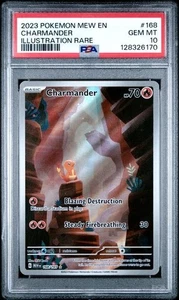 Pokemon TCG 151 Charmander 2023 #168/165 PSA 10 GEM MT ilustración raro inglés - Imagen 1 de 2