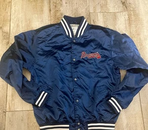 MLB Atlanta Braves Genuine Merchandise Bomber Jacket Size L 14-16-EUC- Free Ship - Imagen 1 de 5