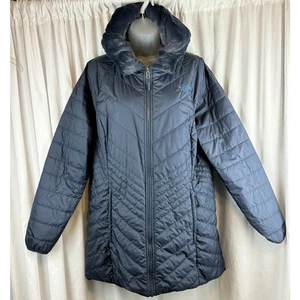 The North Face Reversible Hooded Faux Fur Lined Coat, Blue XL cold weather 67-26 - Picture 1 of 16