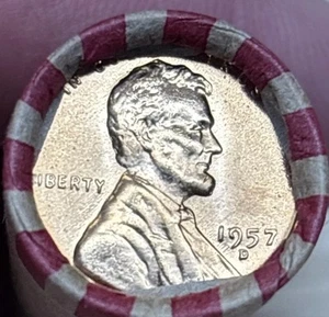 LINCOLN WHEAT CENT ROll 1909-1958 With a BU/AU 1957 D Ender. (W068) - Picture 1 of 6