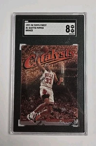 1997-98 Topps Finest Scottie Pippen #1 With Protector PSA 8 - Bild 1 von 2