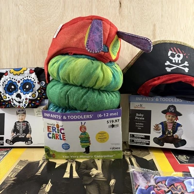 Lot Of 3 Infant/Toddler Costumes/Pirate/Sugar Skull/Hungry Caterpillar/3M-12M - Image 1 of 4