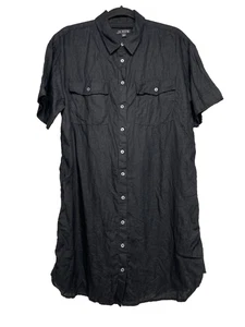 J. Crew Women's Small Utility Shirt Dress Linen Button Up Short Sleeve Casual - Picture 1 of 5