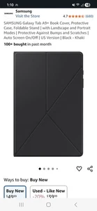 Samsung Galaxy Tab A9+ Black And Khaki Book Cover Case - Picture 1 of 6