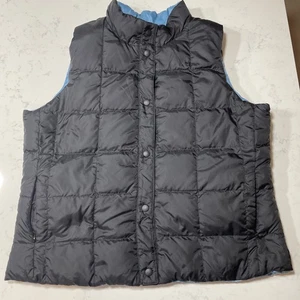LL Bean Damen Wende Daunen Puffer Weste schwarz blau ärmellos gesteppt XLarge - Bild 1 von 10