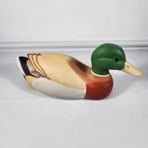 Vintage Schmid Mallard Duck Musical Ceramic Music Box Decoy Hunter Farm House - Picture 1 of 9