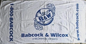 Vintage BABCOCK & WILCOX MCDERMOTT Advertising Beach Bath Towel NOS Cotton 60" - Picture 1 of 8