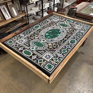 48"X24" Marble Semi precious stone Inlay tabletop, coffee tabletop - Picture 1 of 14