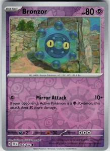 Pokemon Bronzor 068/162 SV05: Temporal Forces NM Reverse Holo card - Picture 1 of 2