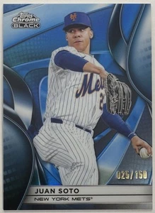 2025 Topps Chrome Black Juan Soto Blue Refractor /150 New York Mets #130 - Bild 1 von 5