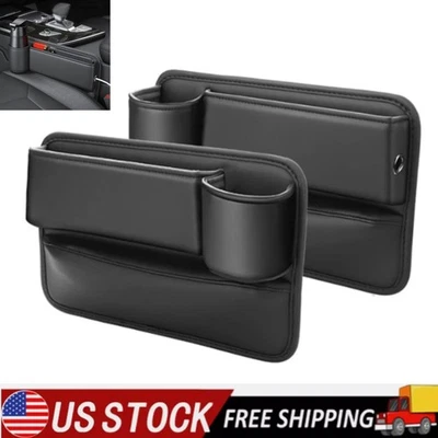 1 par organizador de llenado de huecos de asiento de coche organizador de consola central de coche con portavasos Foto 1 de 4