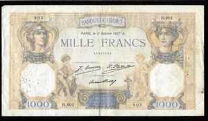 Billet de 1000 Francs Ceres et Mercure 11-10-1927 TB + ( 001 * ) - Picture 1 of 3
