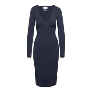 NEW Aritzia Babaton Contour V Neck Long Sleeve Midi Dress Total Eclipse Medium - Picture 1 of 14