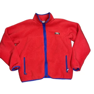 Giacca donna vintage LL BEAN rossa grande pile full zip made in USA - Foto 1 di 9