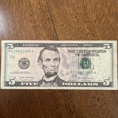 Fancy Serials Numbers “REPEATER” Trinary $5 2017A PC(16651665)A Collectors 💎 - Image 1 of 4