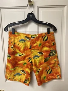 Talbots KIDS BOYS SWIM TRUNKS Size 8 Orange Swimming Shorts NYLON W/ LINER - Picture 1 of 3