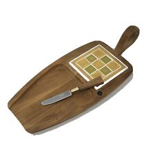 Vintage MCM Woodland Georges Briard Signed Cheese Board & Knife - Italian Theme
