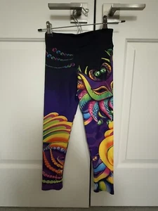 Mardi Gras Kids Purple Green and Gold Leggings Tight - Picture 1 of 5