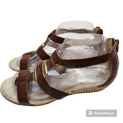 Sandalias de cuña baja EASYSPIRIT Maylyn marrón correa en T gladiador 7,5 M Foto 1 de 4