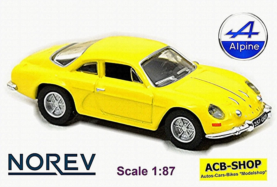 Renault Alpine A 110 Coupe 1961-77 Giallo 1:87 Norev - Immagine 1 di 2