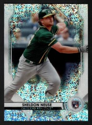 Sheldon Neuse 2020 Bowman Sterling #BSR-76 Rookie Speckle Refractor SP /99 A's - Image 1 of 2