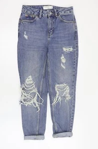 Topshop Womens Blue Cotton Boyfriend Jeans Size 25 in L28 in Regular Zip - Picture 1 of 12