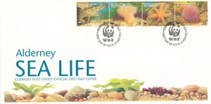 Sea Life GB Alderney FDC WWF 1993 (133045) - Foto 1 di 1