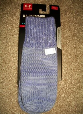 NEW $20 GIRLS UNDER ARMOUR YOUTH ONE SIZE FITS ALL COLD GEAR PURPLE MITTENS 1224 - Image 1 of 2