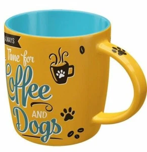 Retro Sturdy Ceramic Cute Mug 'COFFEE and DOGS' 1950's Vintage Design Pups 330ml - Bild 1 von 5