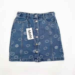 Molo Girls Size 13/14 Bera Denim Skirt in Blue Happiness Adjustable Waist - Picture 1 of 9